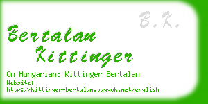 bertalan kittinger business card